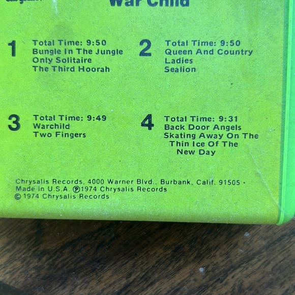 Jethro Tull War Child 1974 Chrysalis Records vintage 8-track cartridge - Picture 5 of 15